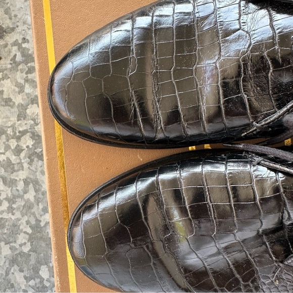 Rag & Bone  Audrey black croco eather desert boot womens 8 - Picture 10 of 15